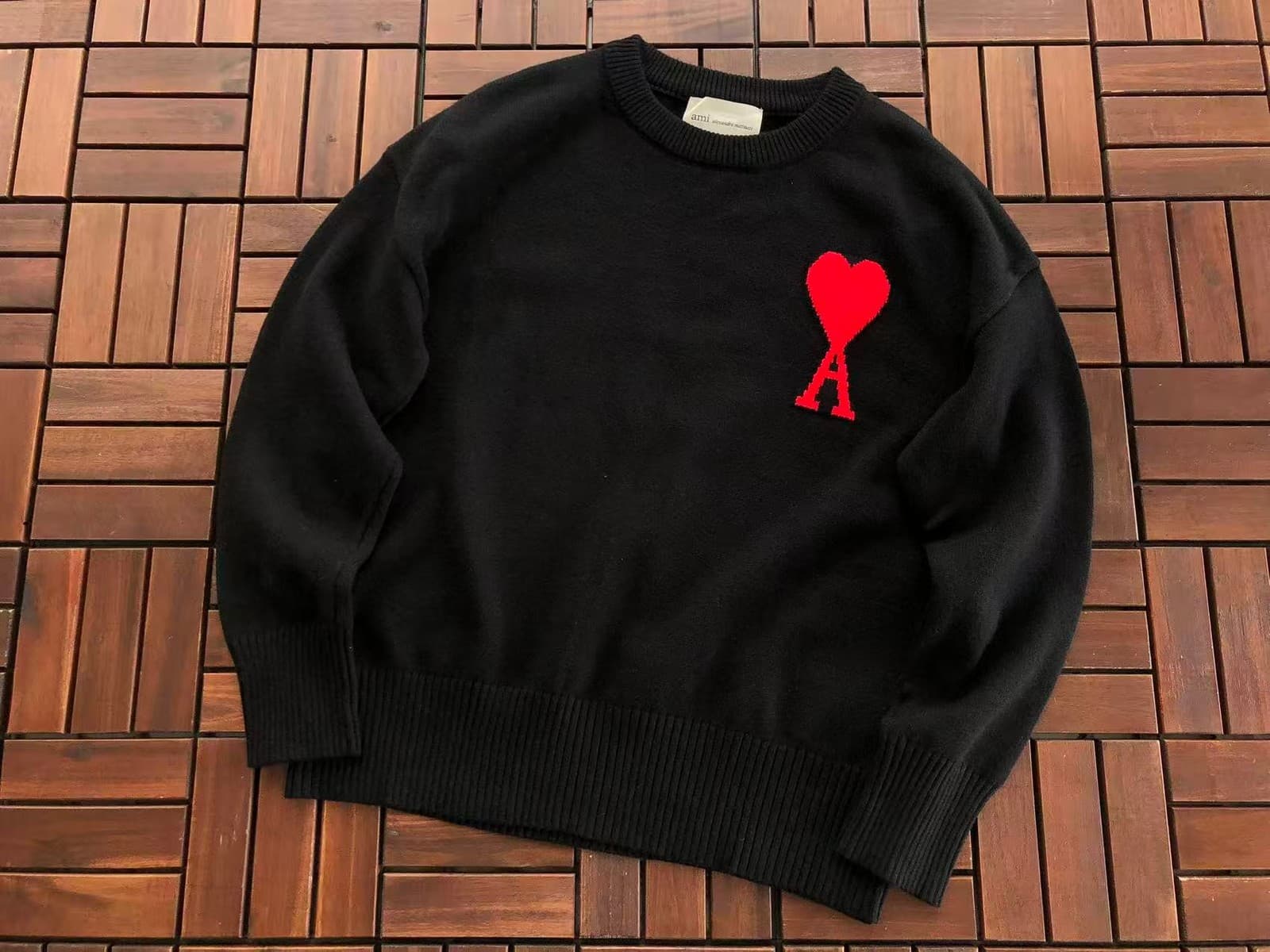 AMI Paris Heart Logo Knit Sweater