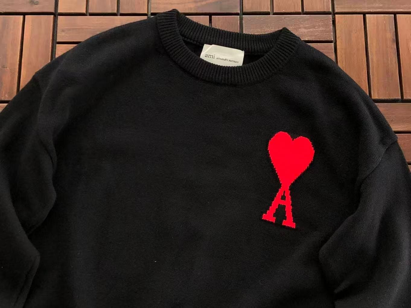 AMI Paris Heart Logo Knit Sweater