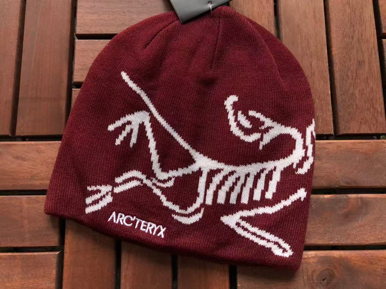 Burgundy / white