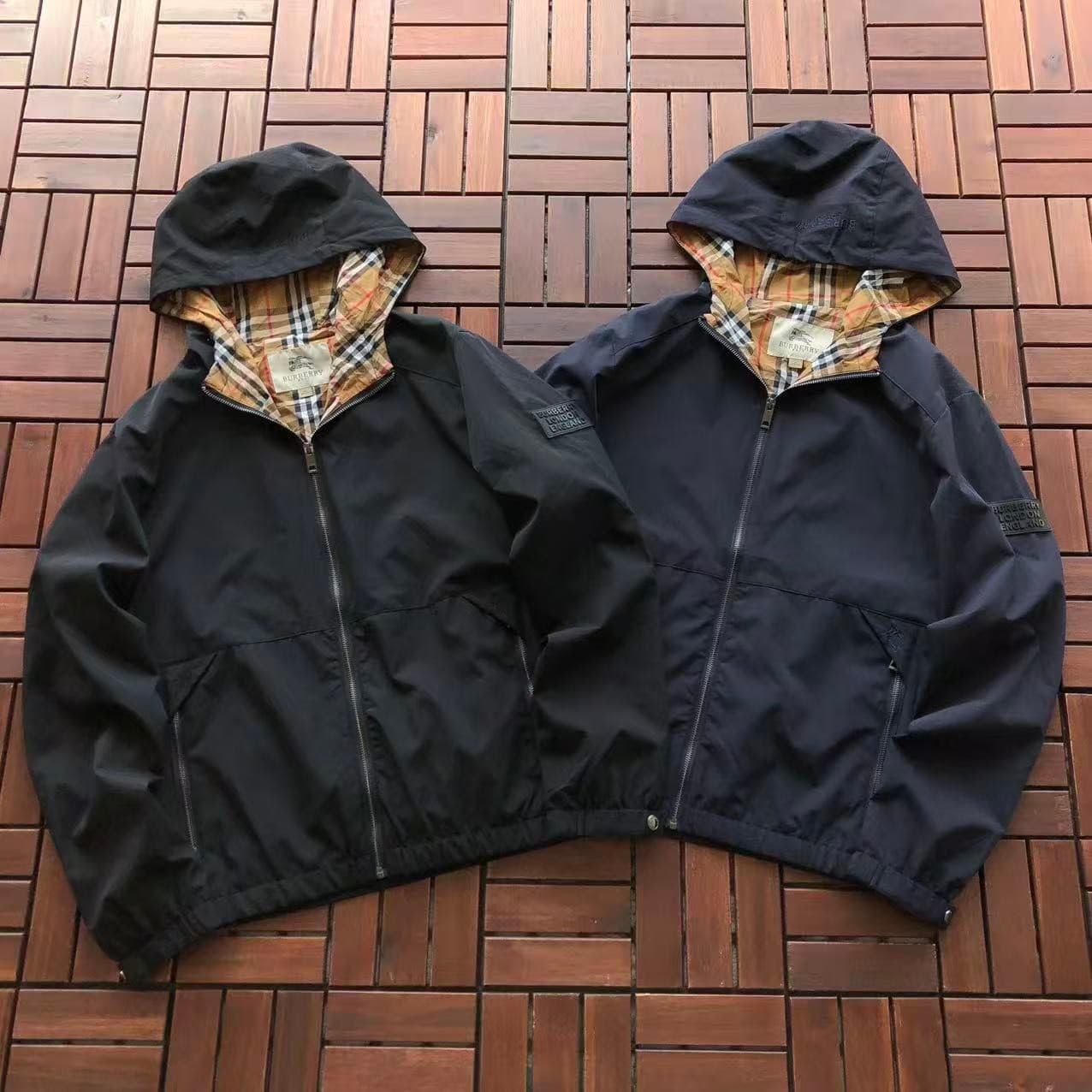 Burberry Reversible Check Hooded Jacket — all colours